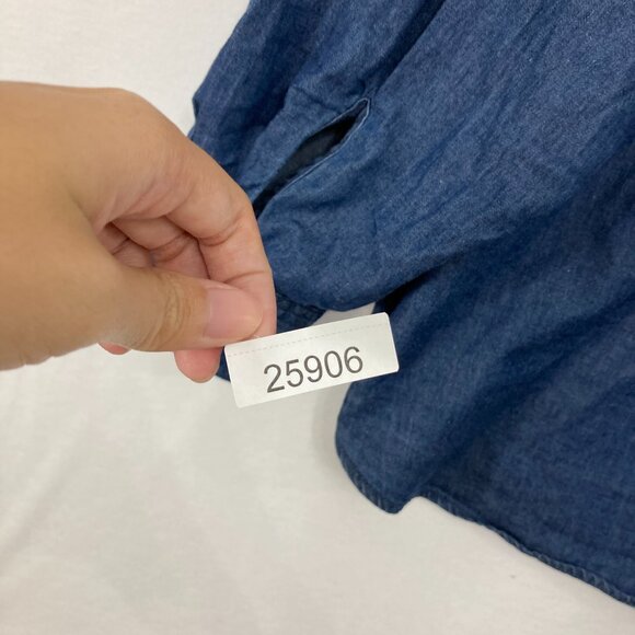 DG2 by Diane Gilman size 2X Blue Denim Studded Snap Button Up Soft Shirt Western - Picture 10 of 10